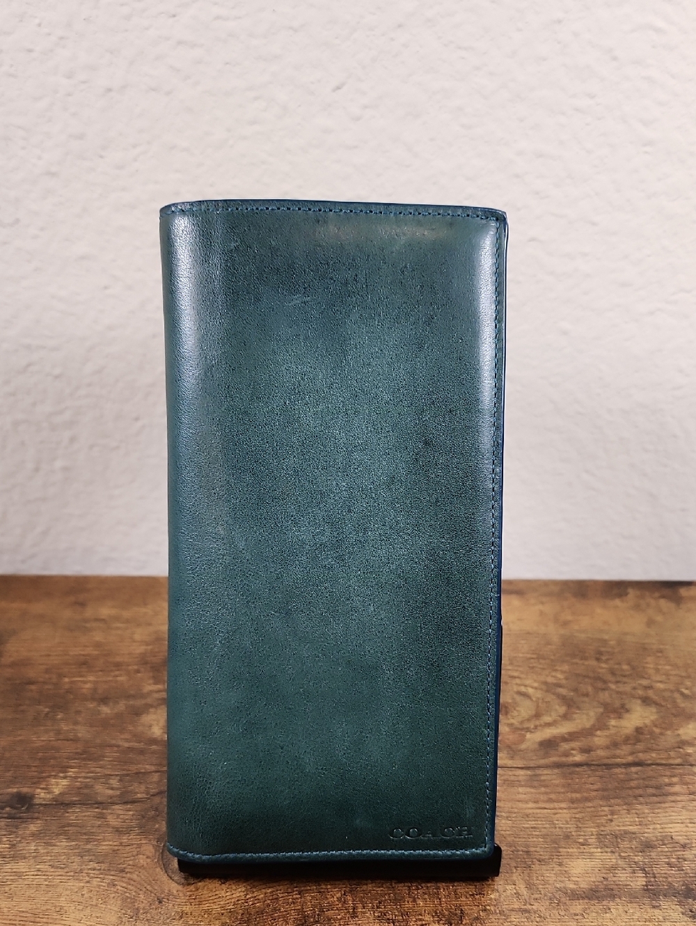 Vintage Coach Unisex Green Bi-fold Wallet